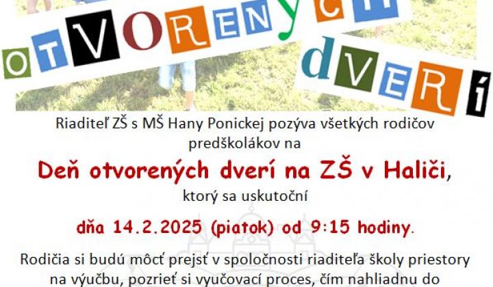 Fotka - Deň otvorených dverí na ZŠ v Haliči dňa 14.02.2025 (piatok)