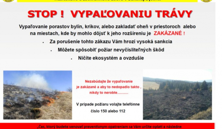 Fotka - STOP! VYPAĽOVANIU TRÁVY - Informácie